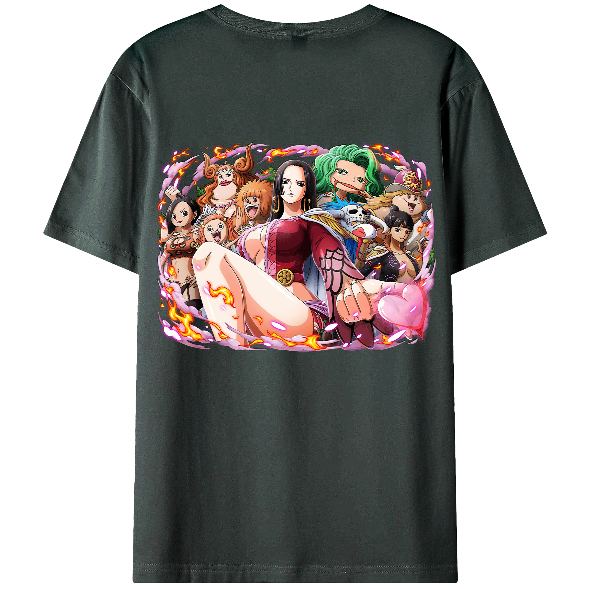 ワンピース ボア・ハンコック ONE PIECE Boa·Hancock 綿100％ メンズ半袖Tシャツ（バックプリント） 通気性